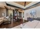 Comfortable living room with hardwood floors, contemporary fireplace, stylish decor and beautiful views at 11 Golden Sunray Ln, Las Vegas, NV 89135
