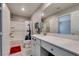 Stylish bathroom featuring a shower/tub combo and white vanity at 1130 E Dorrell Ln, North Las Vegas, NV 89086