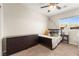 Cozy bedroom featuring a ceiling fan, window, and carpeted floors at 11402 Newton Commons Dr # 102, Las Vegas, NV 89135