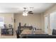 Dining area with natural light, granite countertops, and tile floors at 1906 Desert Sage Ave, North Las Vegas, NV 89031