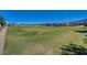 Well-maintained community sand volleyball court with lush green grass and mountain views in the background at 2433 Amatrice St, Henderson, NV 89044