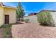 Fenced backyard featuring gravel ground cover and an entrance door to the house at 3360 Paso Andres St, Las Vegas, NV 89146