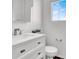 Powder room featuring modern sink, vanity, and fixtures at 382 Gracious Way, Henderson, NV 89011