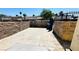 A view of the backyard, which has fencing and a brick feature at 3974 Palos Verdes St, Las Vegas, NV 89119