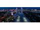 Nighttime aerial view of the Palms Casino Resort with the lit-up Las Vegas skyline at 4381 Flamingo Rd # 2612, Las Vegas, NV 89103