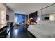 A contemporary suite showcasing a comfortable seating area, city views, and a king-sized bed for a seamless living experience at 4381 Flamingo Rd # 2612, Las Vegas, NV 89103