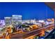 Expansive city views at night, featuring bright lights and active traffic from a high-rise balcony at 4525 Dean Martin Dr # 2901, Las Vegas, NV 89103