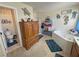 Bathroom with toilet and door to the tub and shower at 4650 Stoneham St, Pahrump, NV 89061