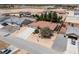 Aerial view of a quiet neighborhood with well maintained homes and desert landscaping at 4650 Stoneham St, Pahrump, NV 89061