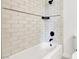 Modern shower stall with subway tile and matte black fixtures at 6445 Ironbark Ln, Las Vegas, NV 89107
