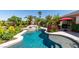 Inviting pool and spa with lush landscaping create a private backyard oasis at 8221 Bay Dunes St, Las Vegas, NV 89131