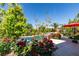 The backyard features a pool and lush landscaping, perfect for outdoor enjoyment at 8221 Bay Dunes St, Las Vegas, NV 89131