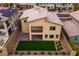 Aerial view of home showcasing the backyard, outdoor living spaces, and landscaping at 12367 Aster Hills Ave, Las Vegas, NV 89138