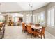 Open-concept dining area with table, chairs, and bright light from big windows at 1383 Opal Valley St, Henderson, NV 89052