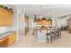 Gourmet kitchen with a central island, stainless steel appliances and breakfast bar at 1383 Opal Valley St, Henderson, NV 89052
