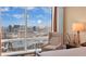 Bedroom showing a picturesque view of the Las Vegas skyline, visible through a large window at 2000 N Fashion Show Dr # 5326, Las Vegas, NV 89109