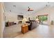 Spacious living room features a fireplace, large windows, and sliding door access to the backyard at 2505 Links Dr, Laughlin, NV 89029