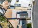 Overhead view showcasing the home's property lines in a bustling neighborhood, emphasizing location and lot dimensions at 5580 Waltham Ln, Las Vegas, NV 89122