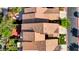 Aerial view showcasing the home's roof, backyard patio, and surrounding neighborhood at 602 Painted Cloud Pl, Las Vegas, NV 89144