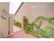 Side yard access through a gate, adorned with decorative elements and climbing greenery at 602 Painted Cloud Pl, Las Vegas, NV 89144