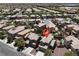 Aerial view of home with lush landscaping and an inviting backyard pool oasis at 6869 Desert Thrasher Dr, North Las Vegas, NV 89084