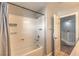 Clean bathroom featuring a shower/tub combo and neutral walls at 75 Archer Glen Ave, Henderson, NV 89002