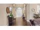 Elegant entryway featuring hardwood floors and a view of the home's open layout at 2025 Dakota Lodge Ave, Las Vegas, NV 89123