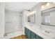 Bathroom with double sinks and modern lighting at 2418 Antler Point Dr, Henderson, NV 89074