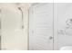 Modern bathroom with a glass-enclosed shower and white subway tile at 328 Owens Peak Dr, Henderson, NV 89015