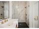 Bathroom features glass enclosed shower, marble backsplash, and gold shower head at 4065 Genoa Dr, Las Vegas, NV 89141