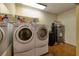 Functional laundry room equipped with a washer, dryer, water heater and plenty of space at 4219 E Pinecrest Cir, Las Vegas, NV 89121