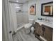 Modern bathroom with tiled walk-in shower and stylish vanity at 621 S 9Th St, Las Vegas, NV 89101