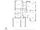 Detailed floor plan displaying the layout, including bedrooms, bathrooms, kitchen, and living areas at 6508 Peppermill Dr, Las Vegas, NV 89146