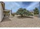 Backyard featuring desert landscaping and shade trees, creating a serene outdoor oasis at 7465 Widewing Dr, North Las Vegas, NV 89084