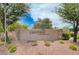 The Parkfield at Silverstone Ranch community sign sits among trees and desert landscaping at 7606 Grove Acre Ct, Las Vegas, NV 89131