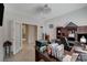 Home office featuring a desk, built-ins, and a chandelier at 7606 Grove Acre Ct, Las Vegas, NV 89131