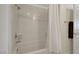 This pristine bathroom features a bright shower and convenient towel rack at 150 Las Vegas Blvd # 1503, Las Vegas, NV 89101