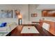 Modern dining area with stylish decor, comfortable seating, and an open view into the adjacent living area at 150 Las Vegas Blvd # 1503, Las Vegas, NV 89101