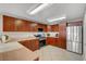 Bright kitchen with stainless steel appliances, and ample counter space with tile flooring at 150 Las Vegas Blvd # 1503, Las Vegas, NV 89101