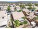 This aerial view highlights a single-Gathering home with a well maintained backyard at 1515 Horizon Crest Ct, Henderson, NV 89012
