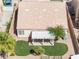 Aerial shot of backyard featuring covered patio and grass area at 1515 Horizon Crest Ct, Henderson, NV 89012