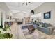 Open-concept living room with high ceilings, contemporary furnishings, and natural light at 1813 Skyline Dr, Las Vegas, NV 89117