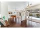 Bright game room featuring hardwood floors, sliding glass doors, and a foosball table at 2829 Via Florentine St, Henderson, NV 89074