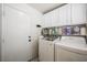 Laundry room with full-size washer and dryer and storage at 3121 Fontana Colony Ct, North Las Vegas, NV 89031