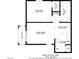 Detailed floorplan showcasing the layout of a cozy apartment with kitchen, living room, bedroom, and balcony at 5171 Lindell Rd # 201, Las Vegas, NV 89118