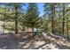 Backyard features a mix of gravel and wood with lounge seating at 5230 Whispering Robin Ln, Mount Charleston, NV 89124