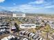 Aerial view of a residential neighborhood with a community pool, parks, and desert landscaping at 5364 Succulent Rose Dr, Las Vegas, NV 89135