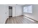 Bedroom with modern flooring, paint, closet and window at 5639 Guiding Star Cir, North Las Vegas, NV 89031