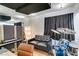 Bonus room with a mirrored wall set up as music room or studio at 8640 Trafalgar Dr, Las Vegas, NV 89117