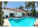 Backyard pool with tiled steps, a patio area, and a sliding door for easy indoor-outdoor living at 8640 Trafalgar Dr, Las Vegas, NV 89117